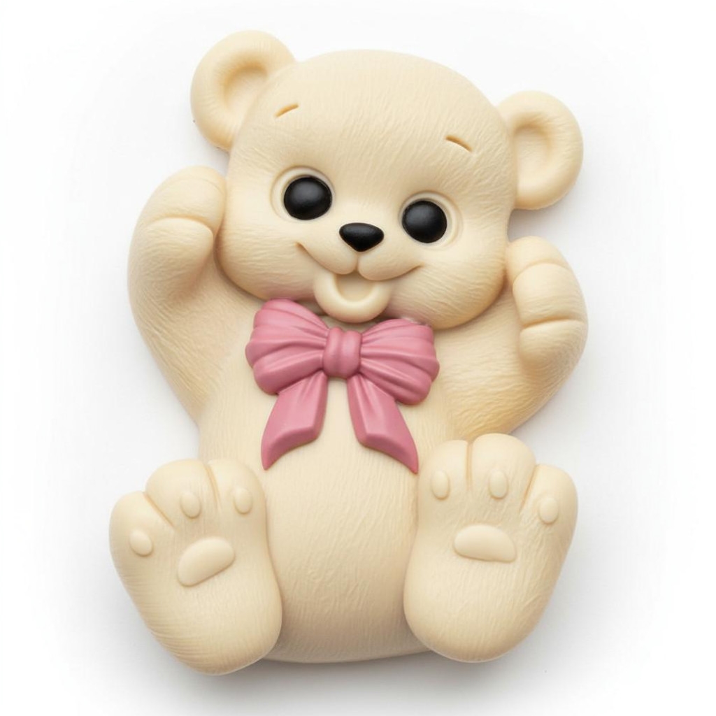 Silikoninė forma - meškiukas su kaspinėliu