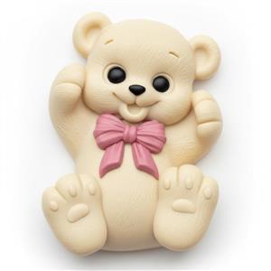 Silikoninė forma - meškiukas su kaspinėliu