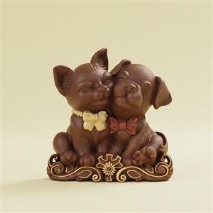 Silikoninė forma - Katė ir šuo draugai