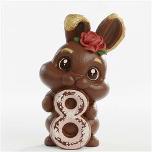 Silikoninė forma - Triušis su skaičiumi 8