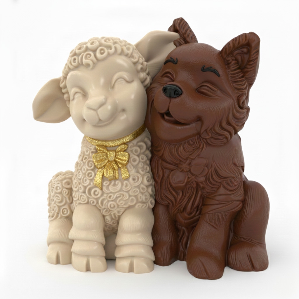 Silikoninė forma - Vilkas ir avis draugai